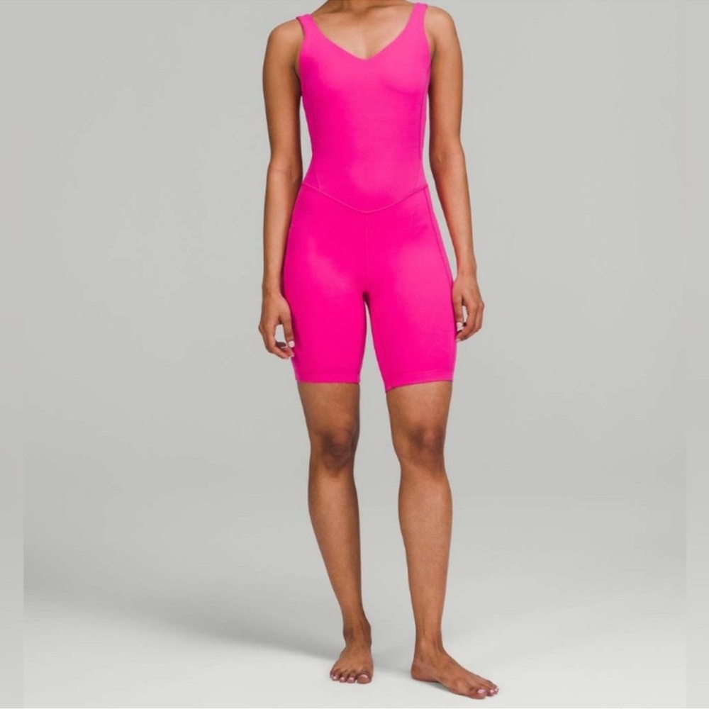 Like New Lululemon Align Size 6 Hot Pink Vibrant Sleeveless Onesie Bodysuit